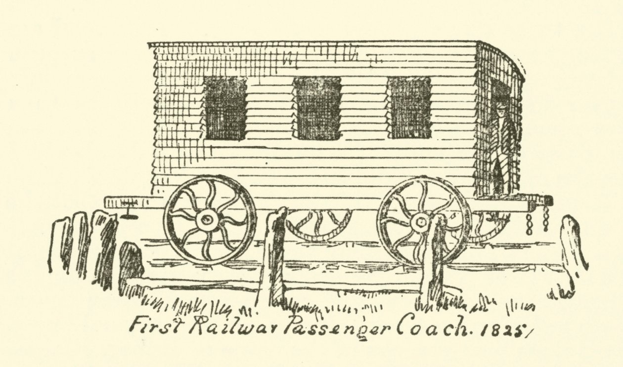 Erster Eisenbahn-Personenwagen von English School