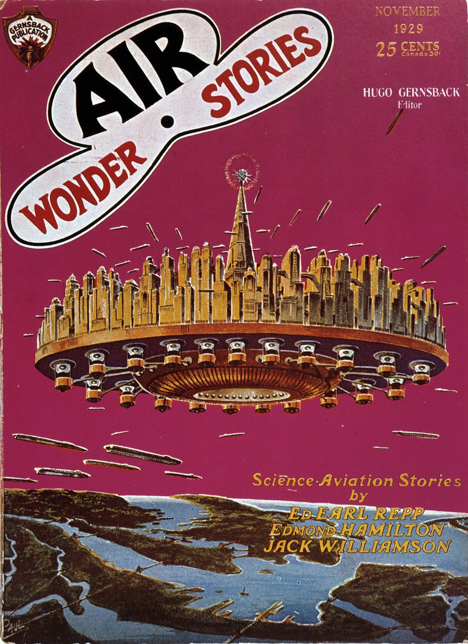 Fliegende Untertasse - in „Air Wonder Stories“, Nov 1929 von English School
