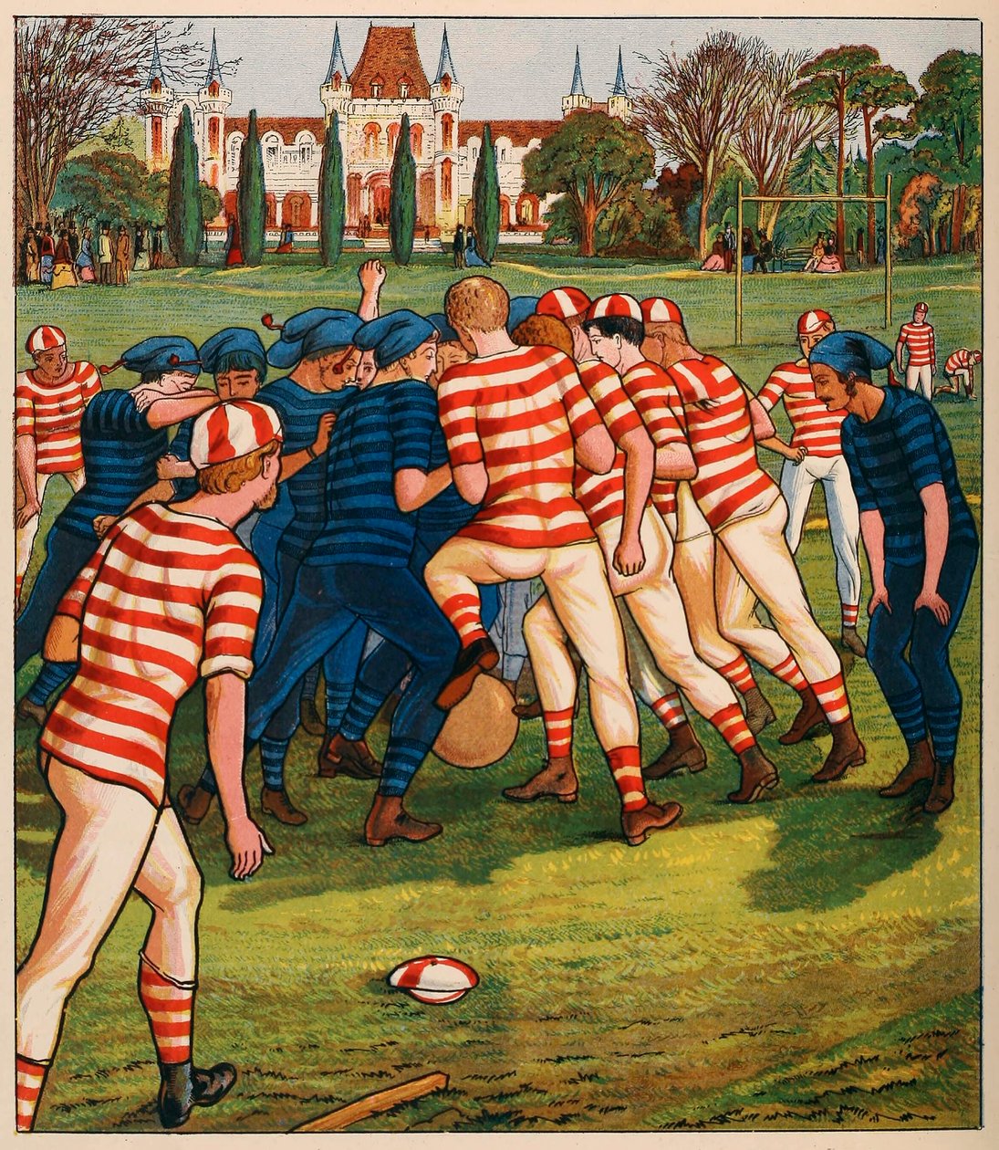 Fußball, aus Britische Sportarten und Spiele, veröffentlicht ca. 1880 von English School