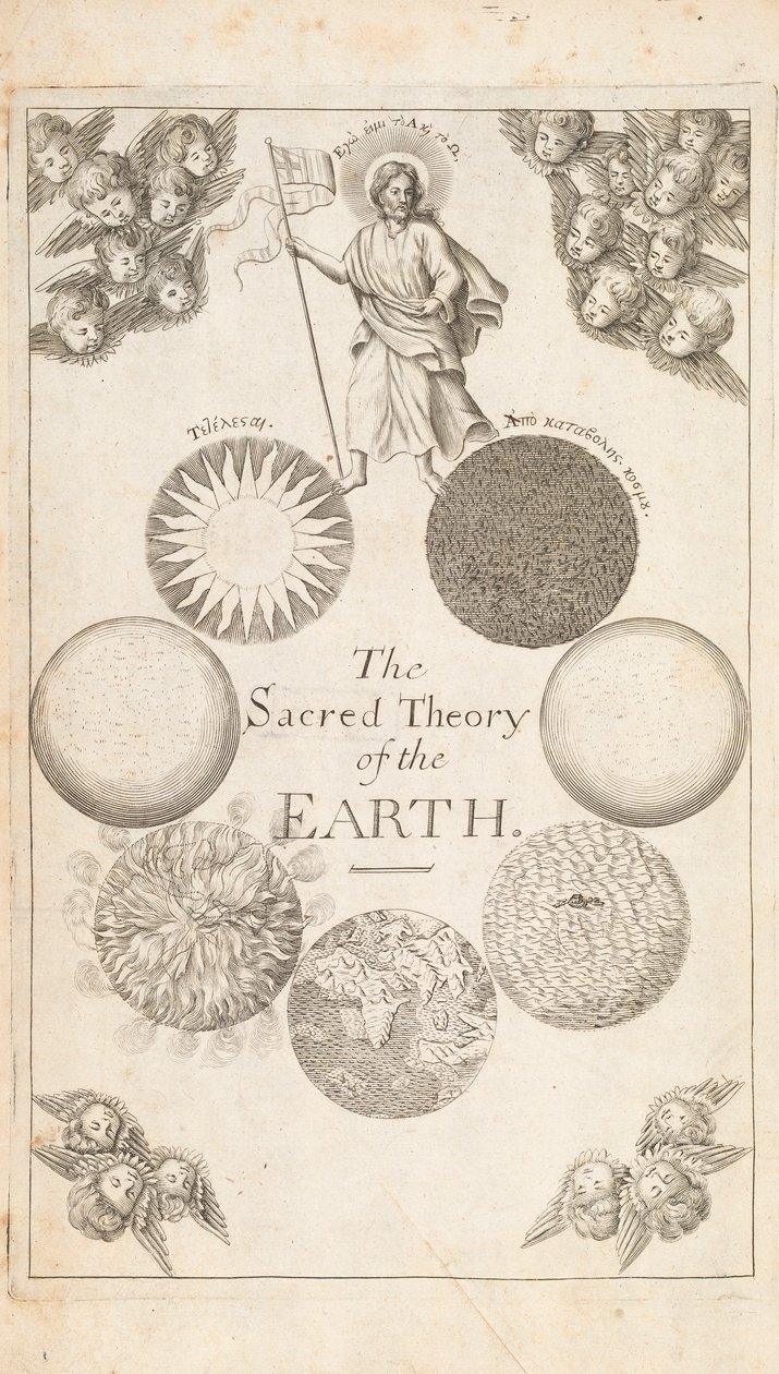 Frontispiz aus Die Theorie der Erde von Thomas Burnet, London, 1684 von English School