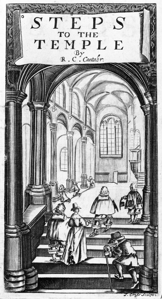 Frontispiz zu Steps to the Temple von Richard Crashaw, graviert von J. Cross, 1648 von English School