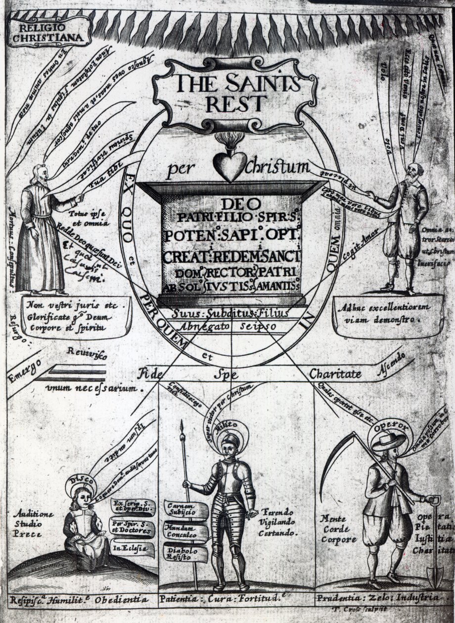 Frontispiz zu Die ewige Ruhe der Heiligen von Richard Baxter, gedruckt 1652 von English School