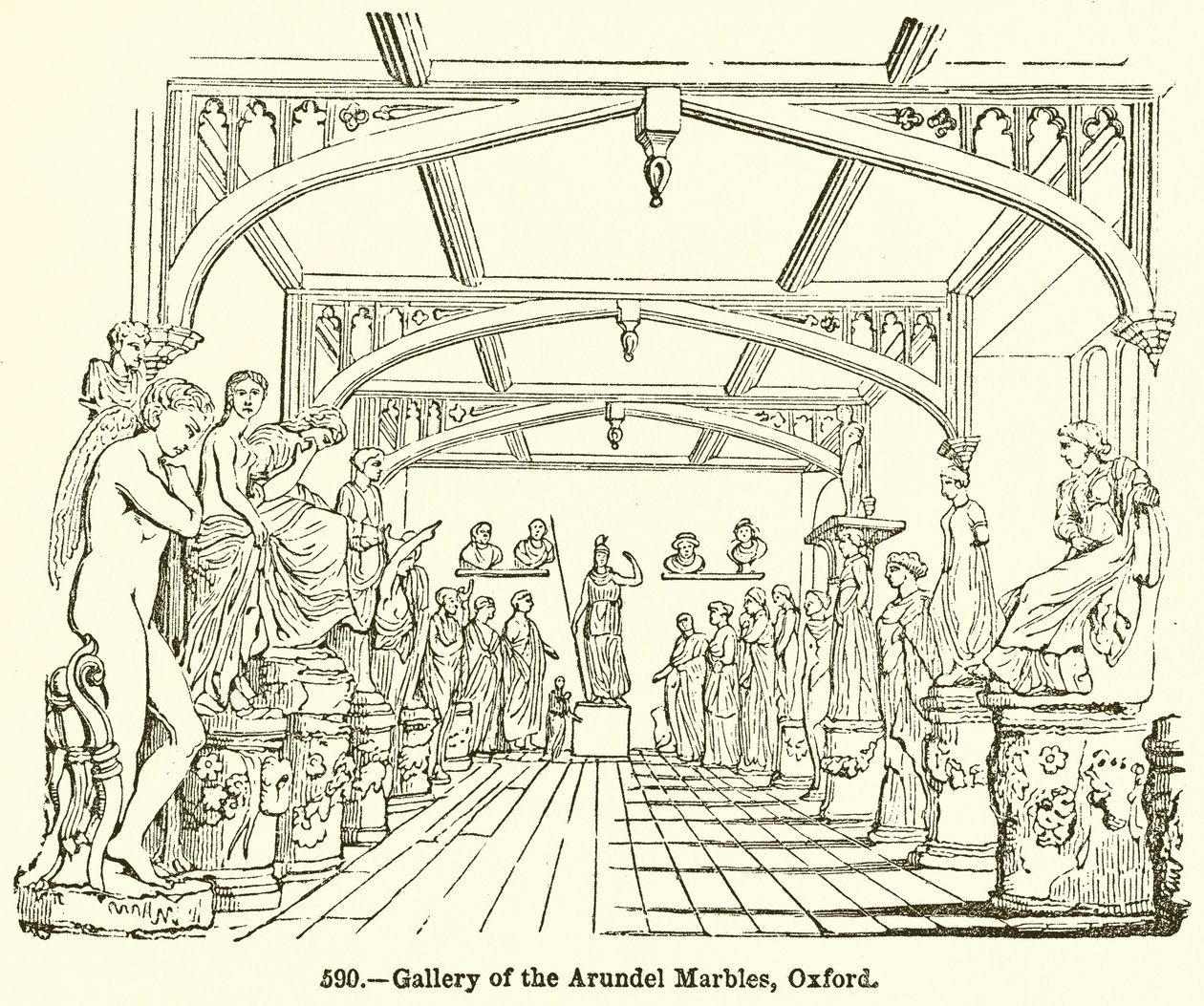 Galerie der Arundel-Marmore, Oxford (Gravur) von English School