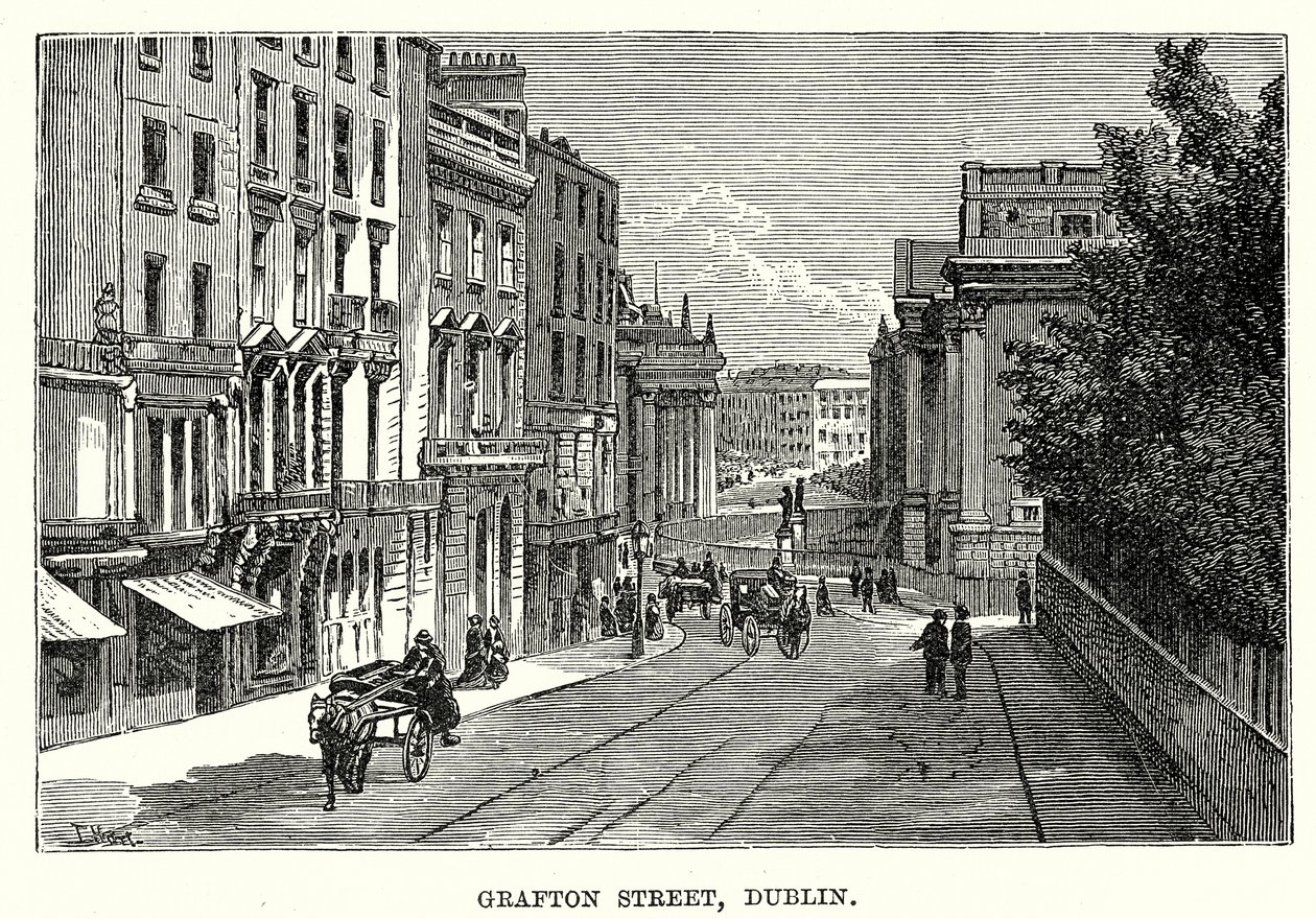 Grafton Street, Dublin (Gravur) von English School