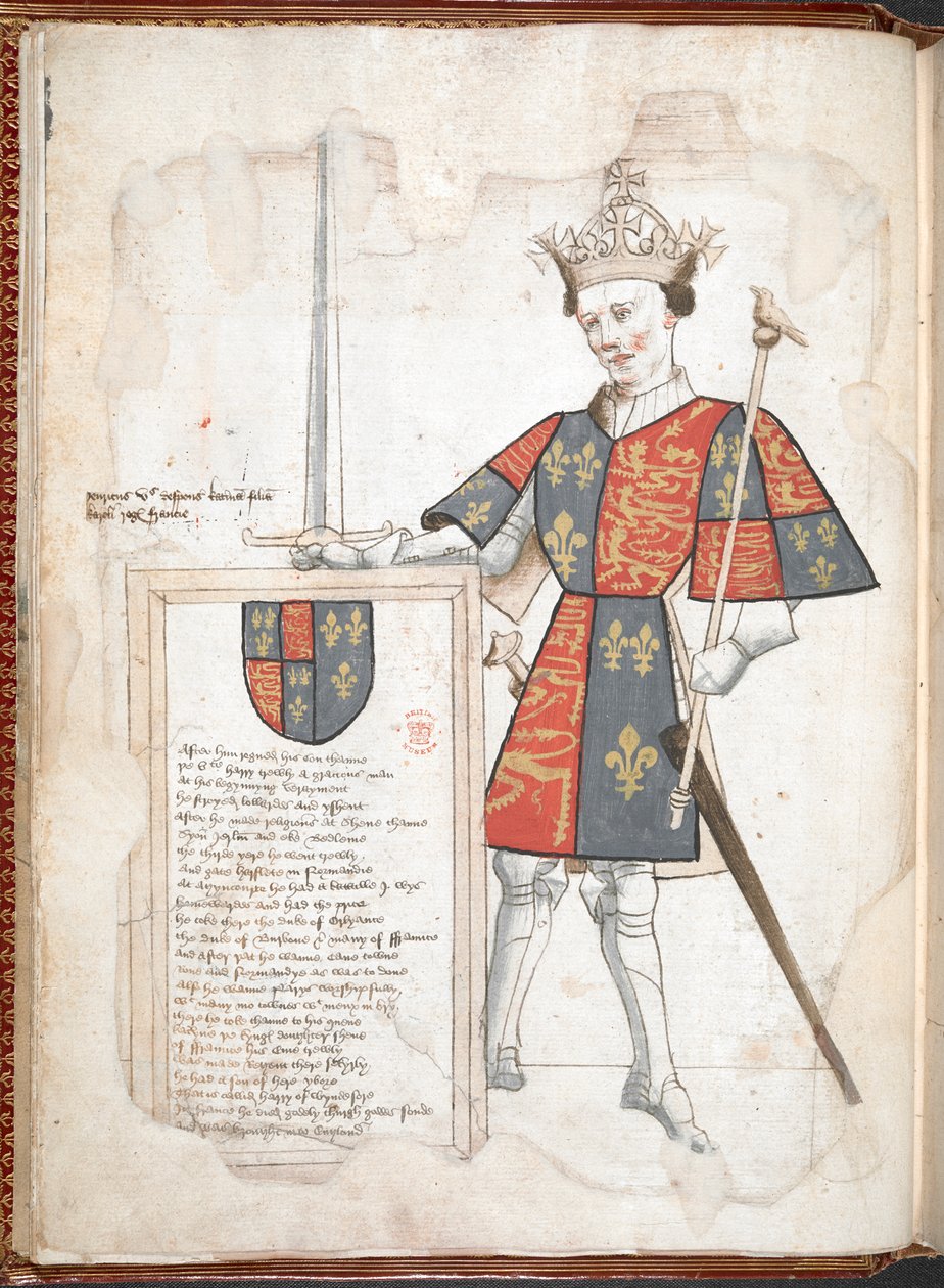 Ein englischer König in Rüstung und Wappenrock (Henry V) aus 