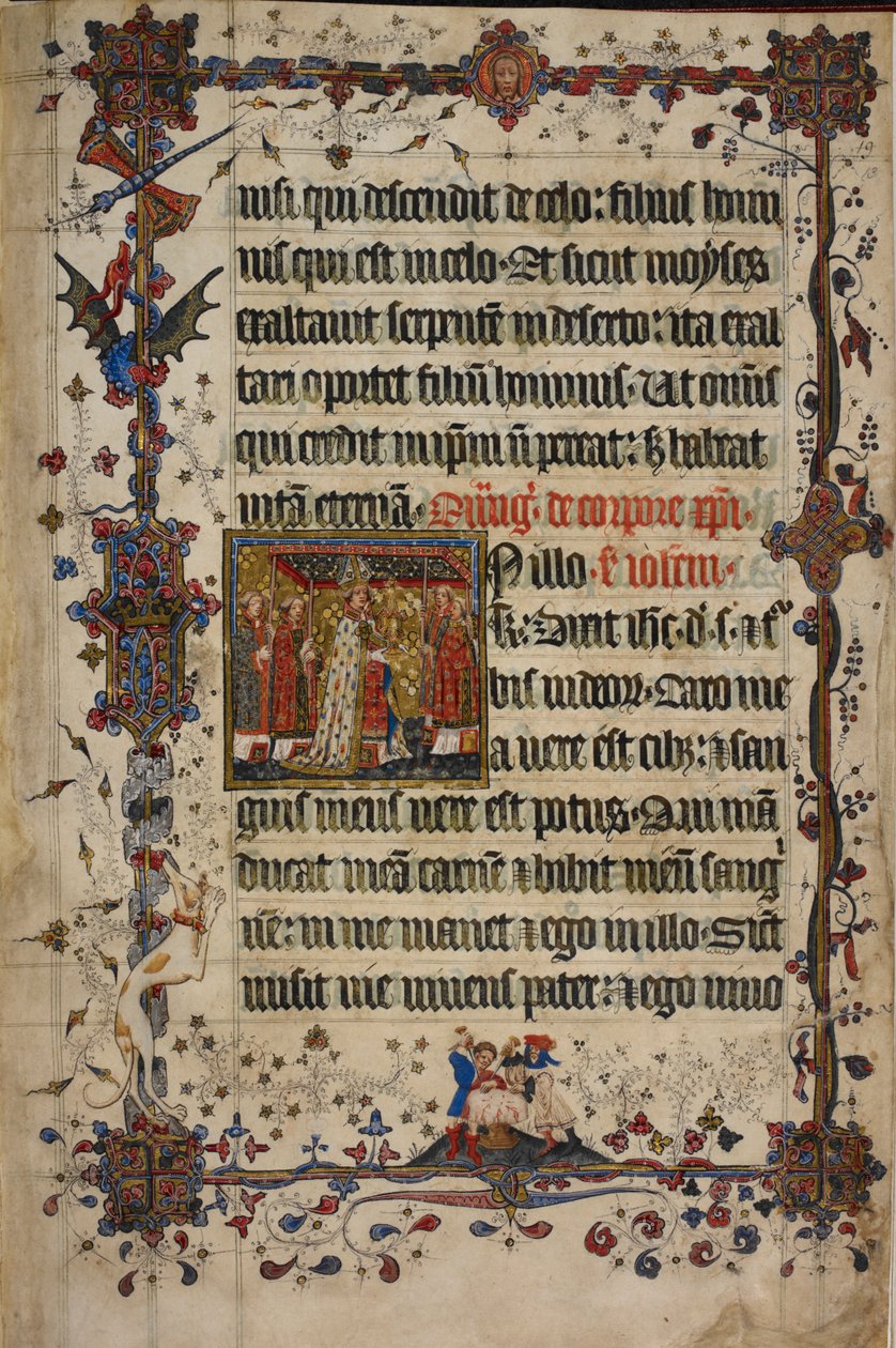 Das Fronleichnamsfest, aus dem Lovel-Lektionar, vor 1408 von English School