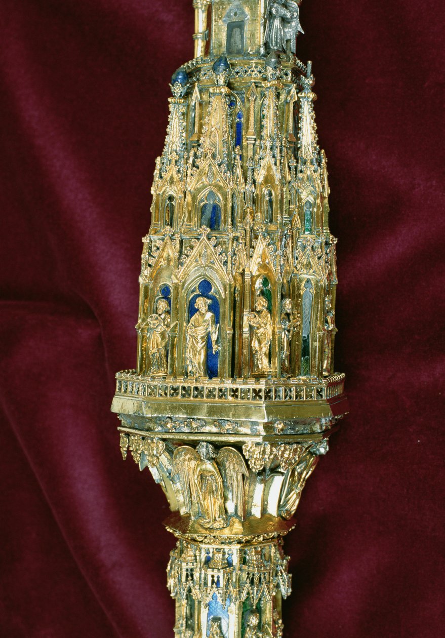 Kopf des Krummstabs von William of Wykeham (ca. 1320-1404): Peter-Seite (Silber vergoldet) (Detail) von English School