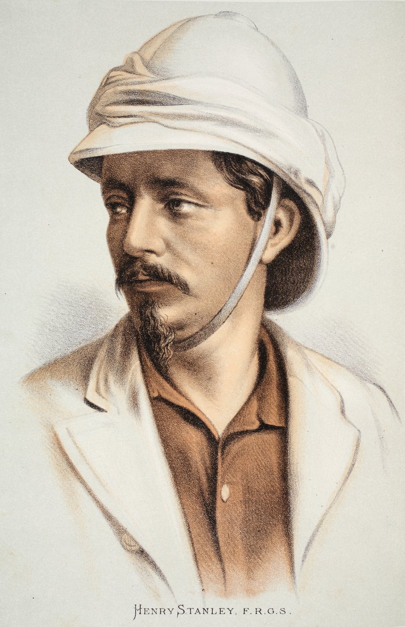 Henry Stanley FRGS, Illustration aus der Bildausgabe des Lebens und der Entdeckungen von David Livingstone von J. Ewing Richie, veröffentlicht von A. Fullarton & Co., 1876 von English School
