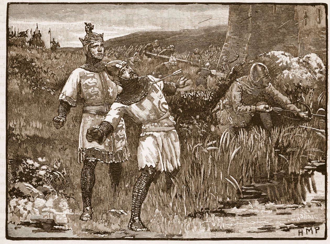 Heldentum von St. Clair bei der Belagerung von Bridgnorth Castle, Illustration aus Cassells Illustrierter Geschichte Englands von English School