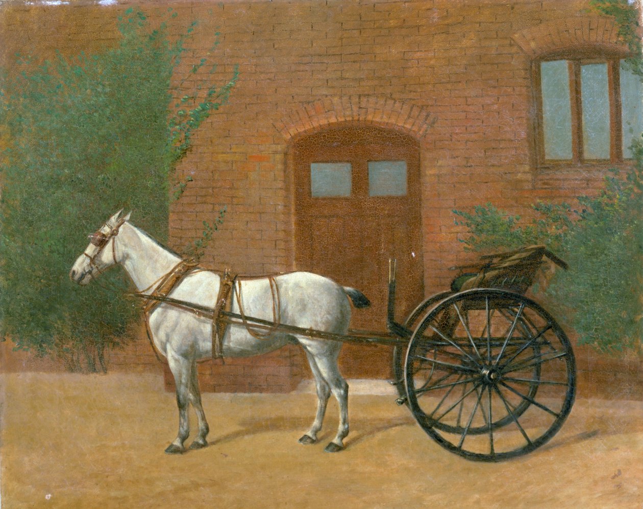 Pferd an eine Kutsche angespannt (Paar zu 416405) von English School