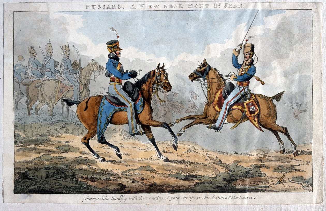 Husaren, eine Ansicht nahe Mont St Jean von English School