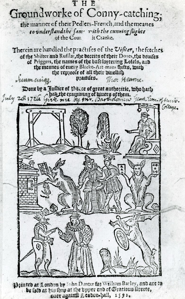 Illustration des Groundworke of Conny-catching, 1592 von English School
