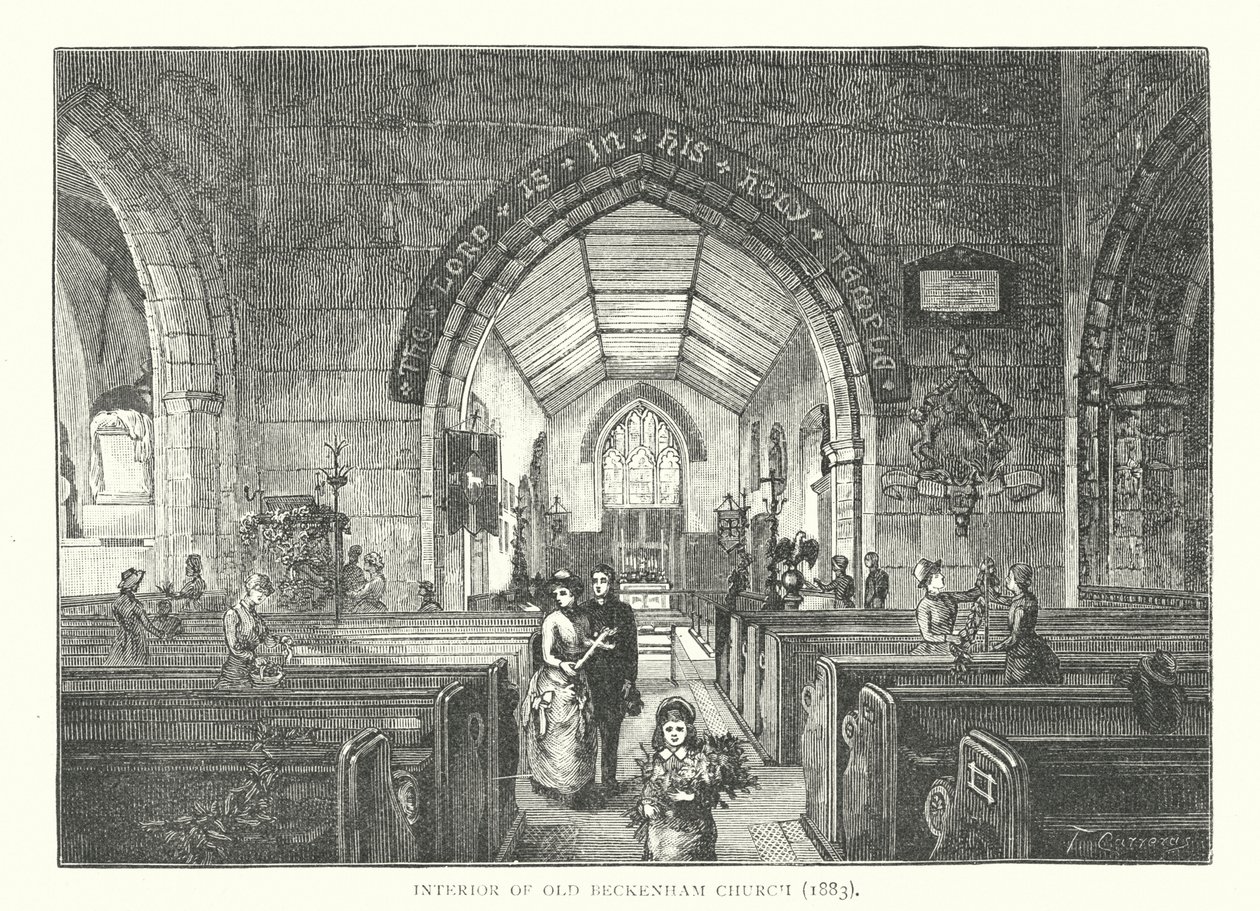 Innenraum der alten Beckenham Kirche von English School