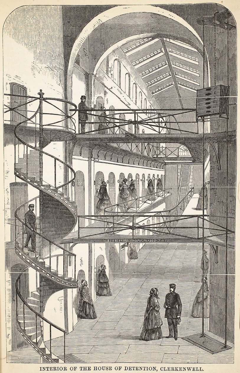 Innenansicht des House of Detention, Clerkenwell, Illustration aus The Criminal Prisons of London and Scenes from Prison Life von Henry Mayhew und John Binny, veröffentlicht 1862 von English School