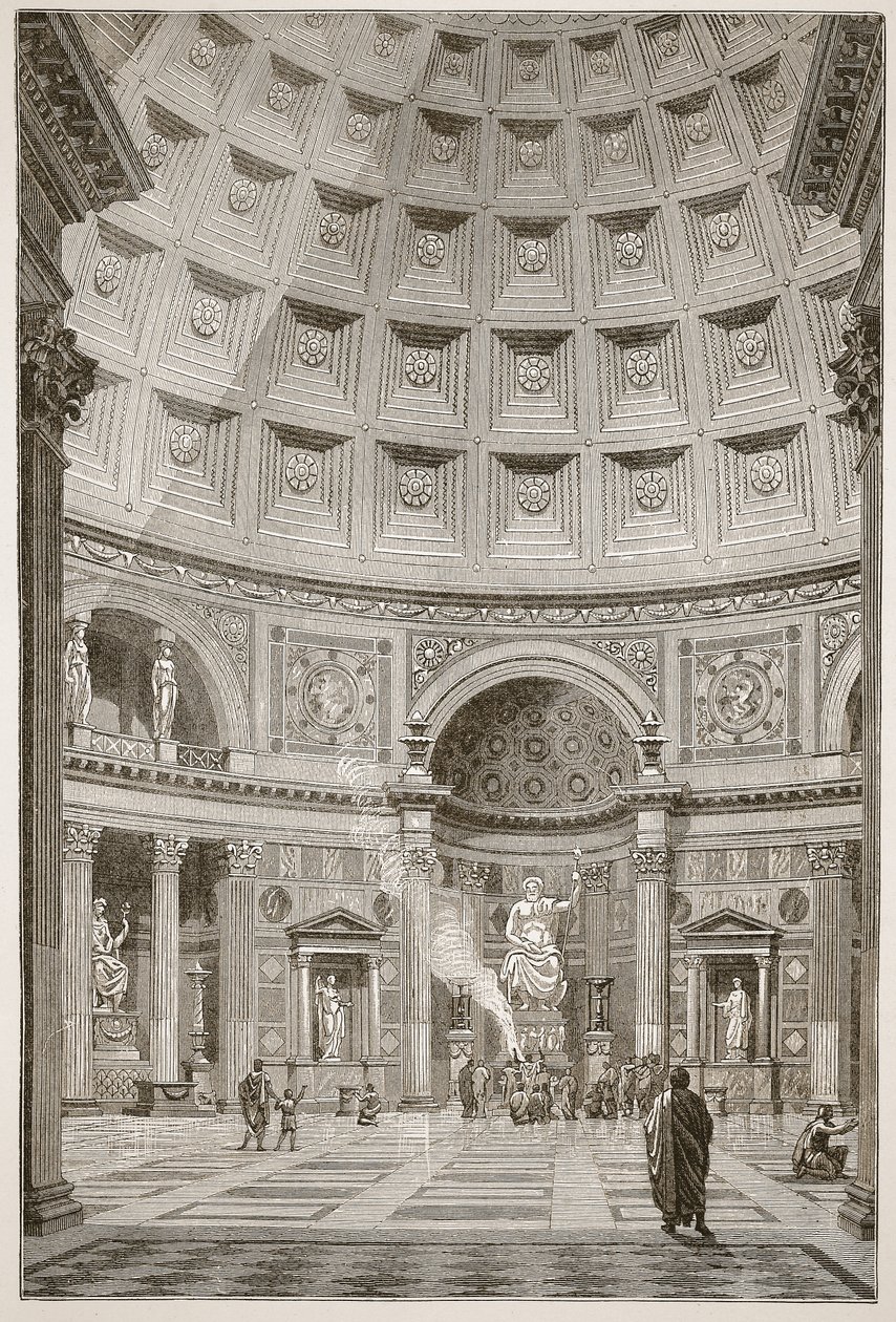 Innenraum des Pantheon in Rom (restauriert) von English School