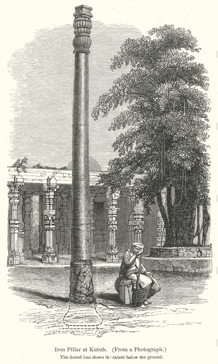 Eiserne Säule bei Kutub (Gravur) von English School