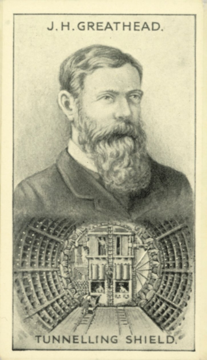 JH Greathead, Tunnel-Schild (Lithografie) von English School