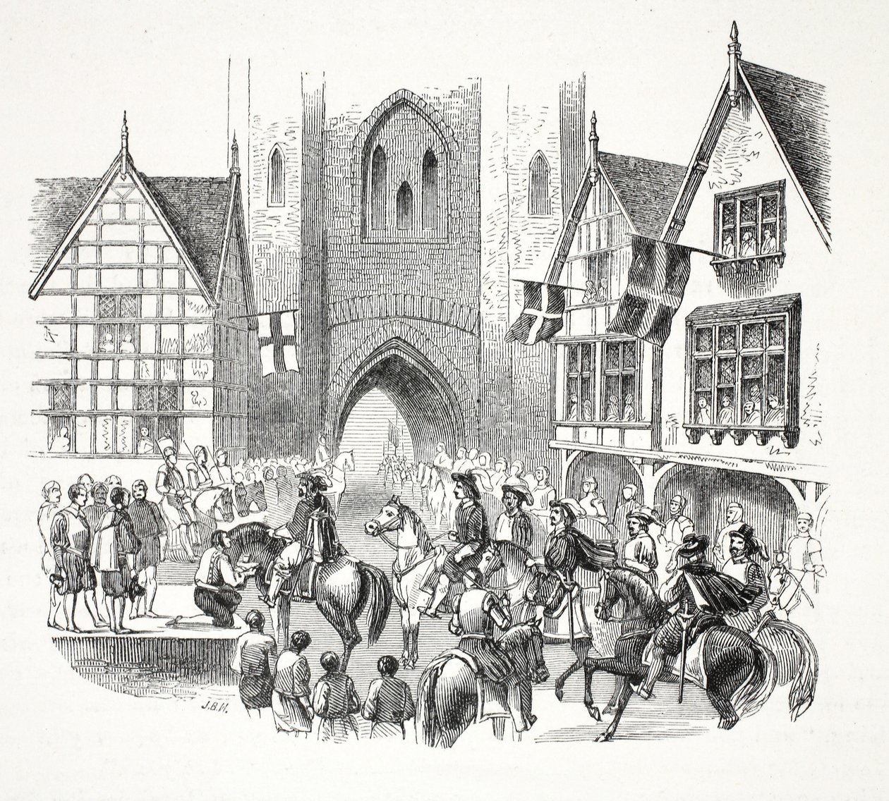 James der Erste betritt die Stadt Chester von English School