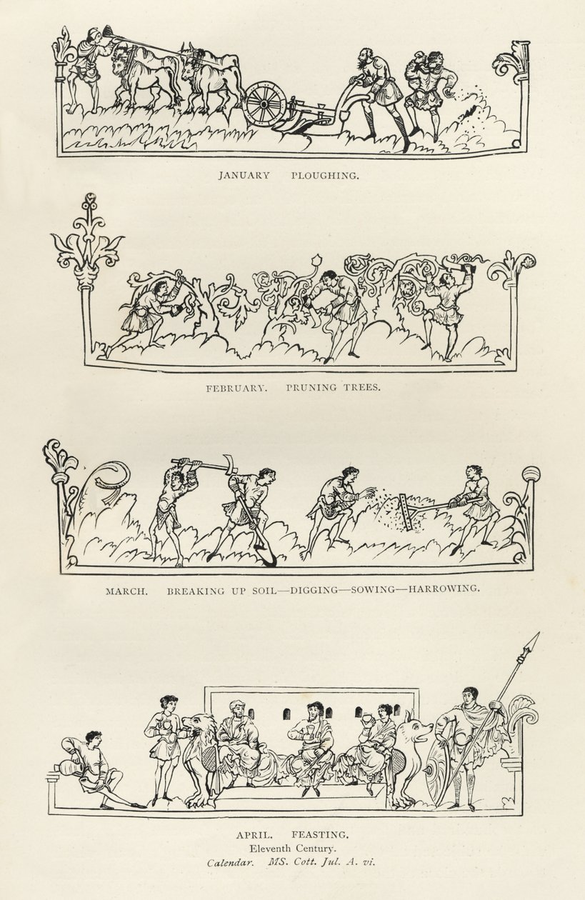 Januar, Februar, März und April, aus 