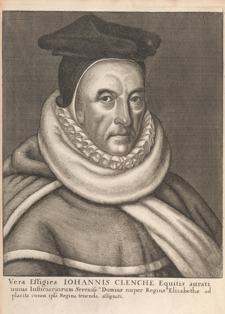 John Clenche, aus Historische Denkmäler der englischen Gesetze von William Dugdale, London 1666 von English School