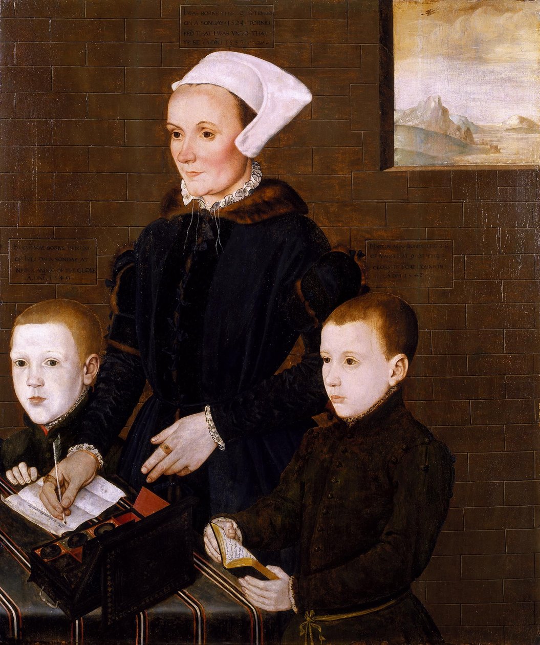 Lady Ingram und ihre zwei Söhne Martin und Steven von English School
