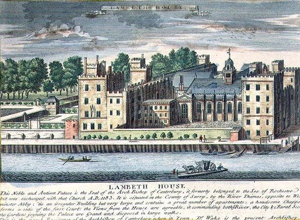 Lambeth House, Residenz des Erzbischofs von Canterbury, ca. 1715-37 von English School