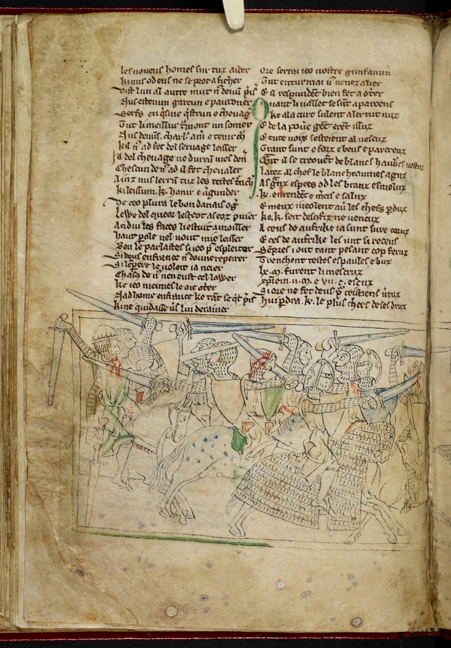 Lansdowne 782 f.26v Eine Schlacht zwischen berittenen Rittern, aus 