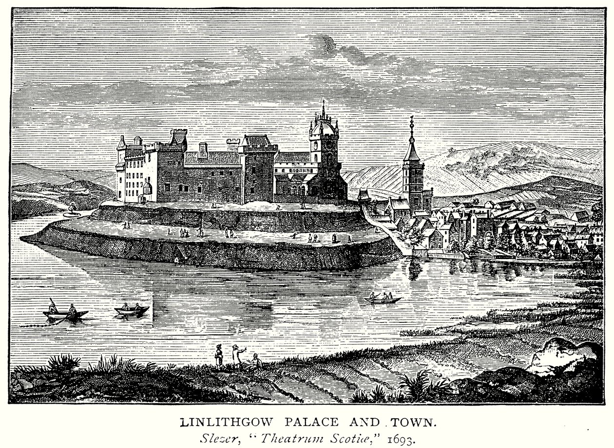 Linlithgow Palace und Stadt von English School