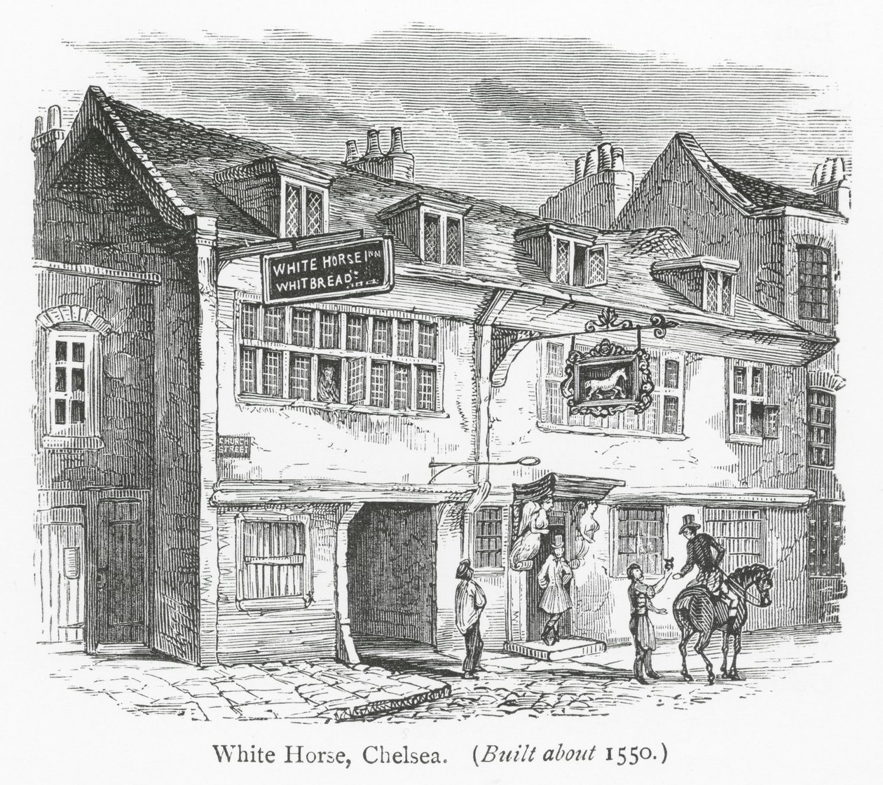 Londoner Clubs: White Horse, Chelsea (Gravur) von English School