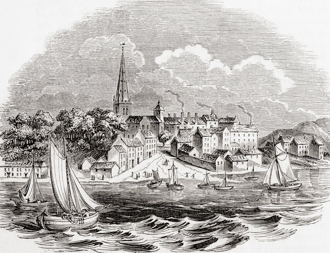 Londonderry, Nordirland, aus "Old England: A Pictorial Museum", veröffentlicht 1847 von English School