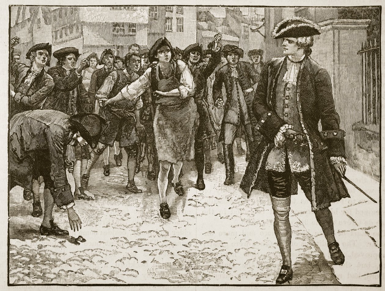 Lord Bute und die Londoner, 1763, Illustration aus Cassells Illustrierter Geschichte Englands von English School