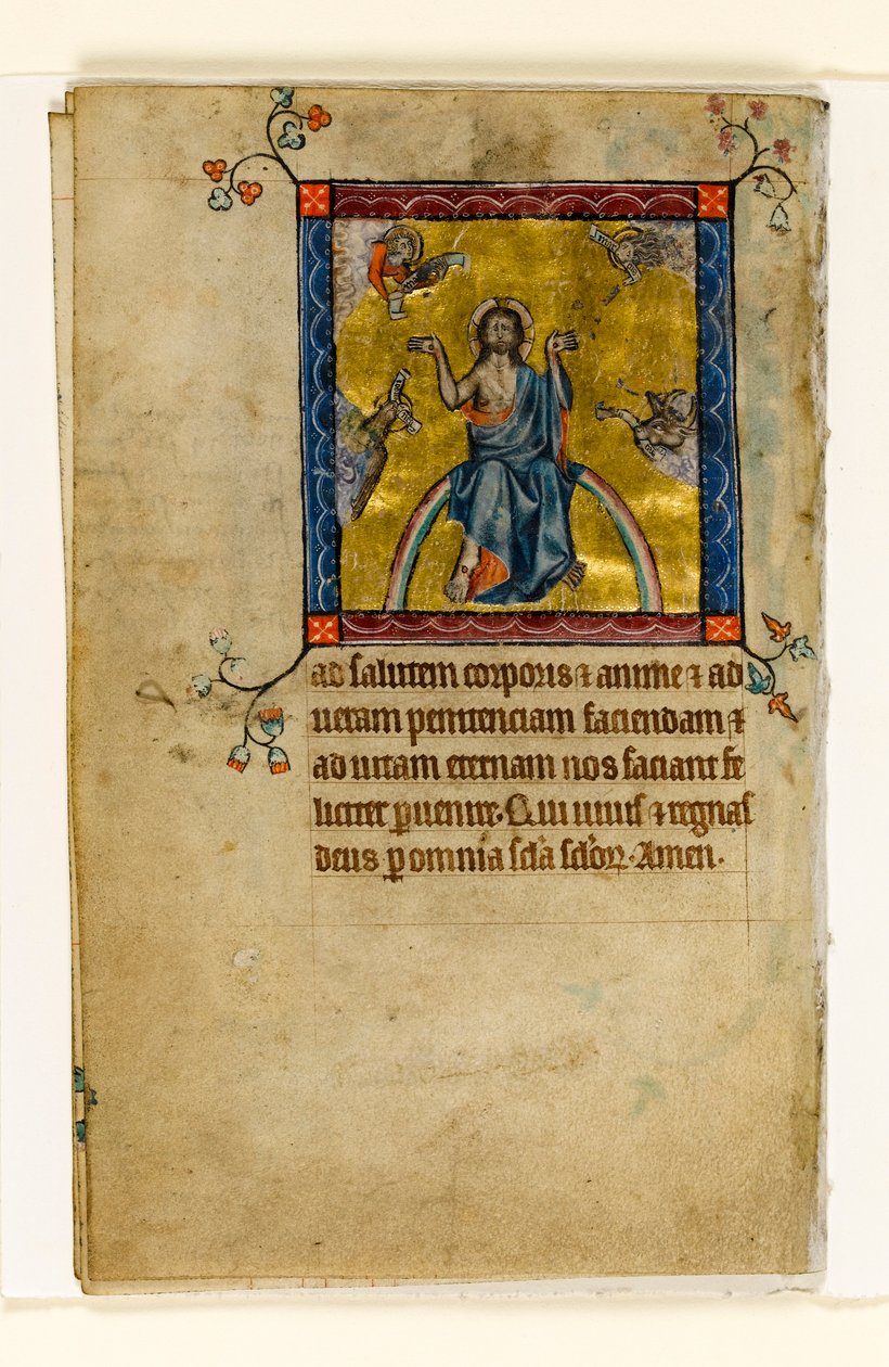 MS 1-2005, fol. 8v: Christus im Gericht, Miniatur aus dem Macclesfield Psalter, Use of Sarum, Ostanglien, um 1330 von English School