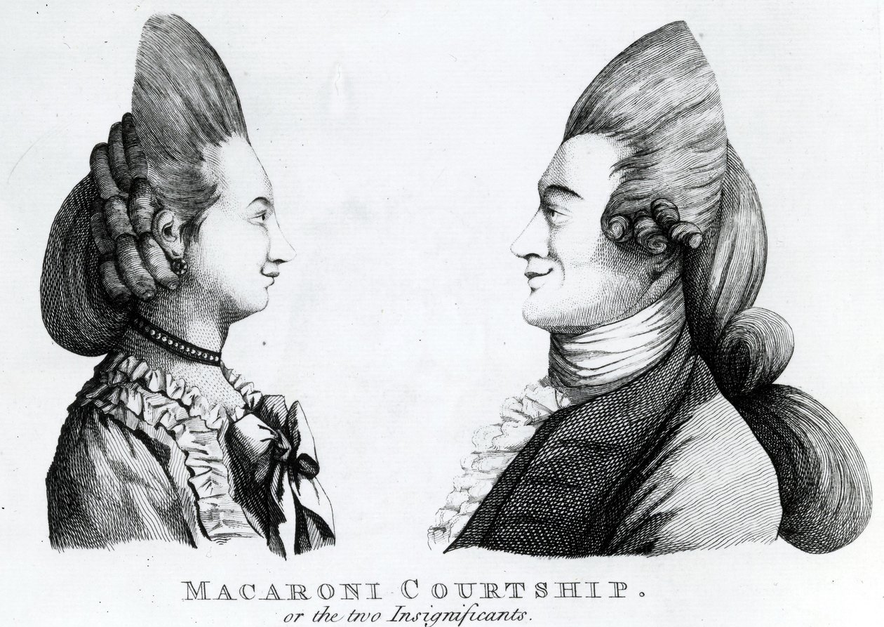 Macaroni-Balz, oder die zwei Unbedeutenden, veröffentlicht von M. Darly, 1772 von English School