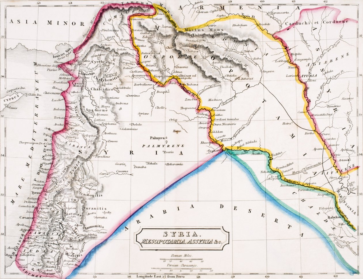 Karte von Syrien, Mesopotamien, Assyrien usw., aus 
