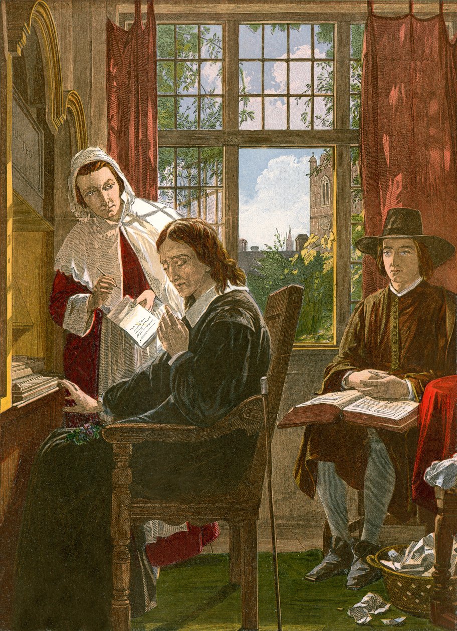 Milton diktiert "Samson Agonistes" von English School