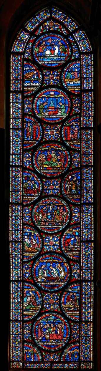 Wunderfenster mit den Geschichten von John Roxborough und Henry Beche von English School