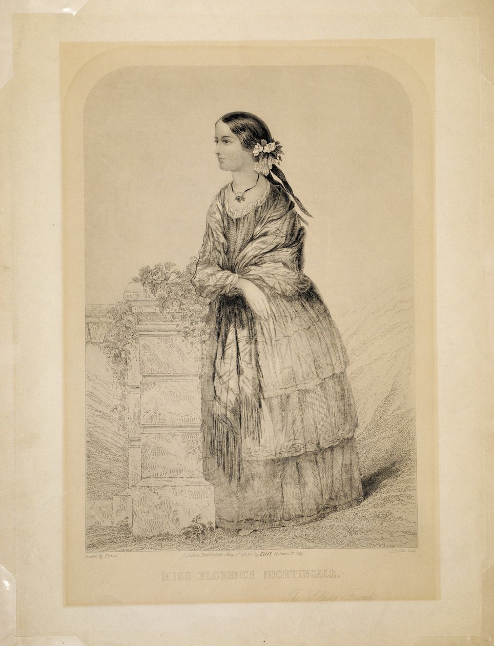 Miss Florence Nightingale: Die Freundin der Soldaten von Elston, graviert von T.H. Ellis, veröffentlicht von Ellis, 51 Jewin Street, City of London, 1. Mai 1856 von English School