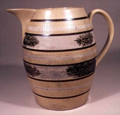 Mocha-Krug, wahrscheinlich in Staffordshire hergestellt, ca. 1830 von English School