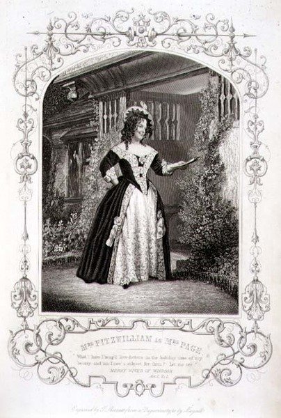 Mrs. Fitzwilliam als Mrs. Page, Akt II Szene 1, in 