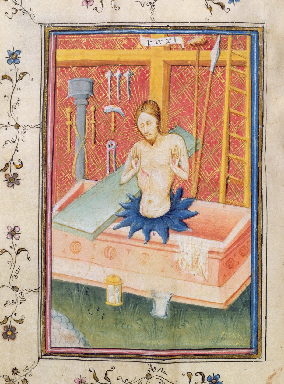 Christus mit den Leidenswerkzeugen, aus dem Knightley Psalter von English School
