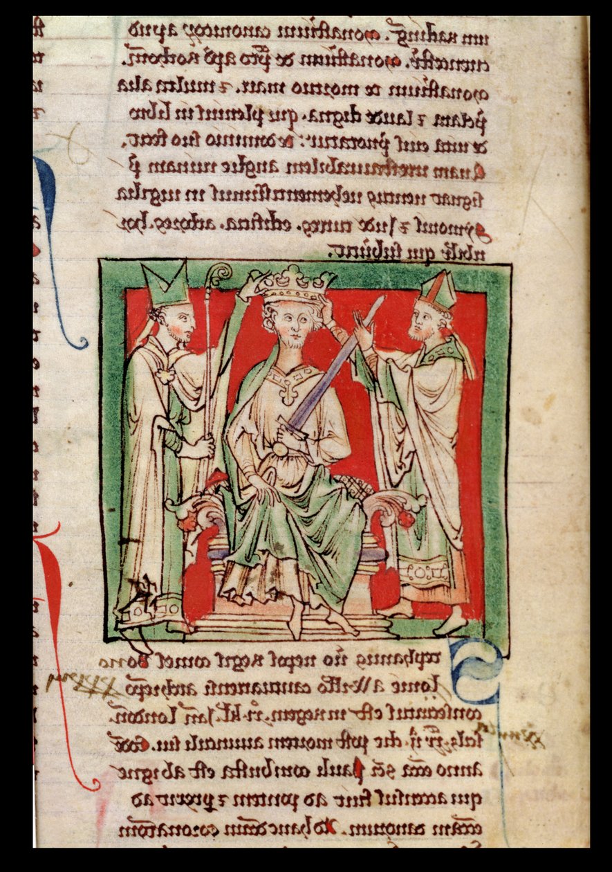Ms 6712 (A.6.89) fol.133r König Stephan (ca. 1097-1154), Miniatur aus Flores Historiarum, von Matthew Paris, 1250-52 von English School