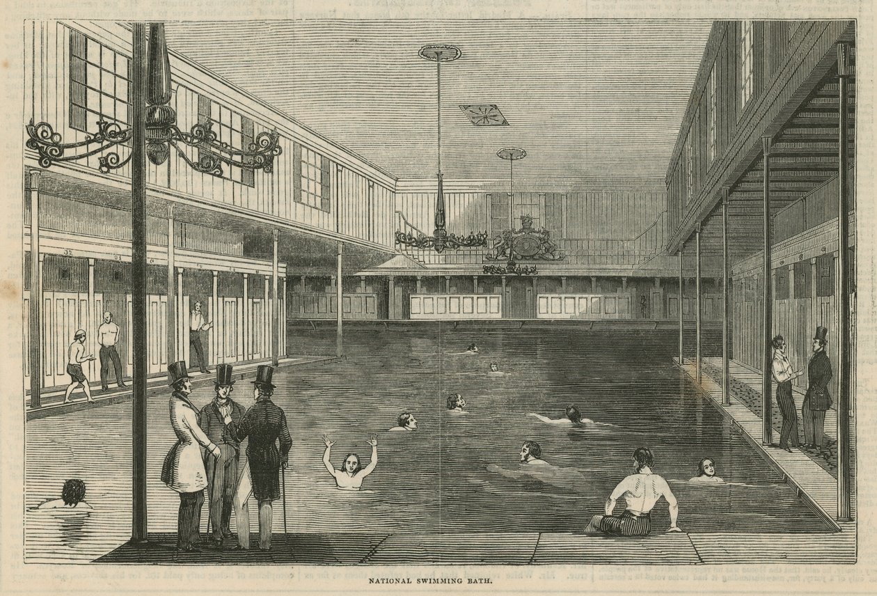 Nationales Schwimmbad (Gravur) von English School
