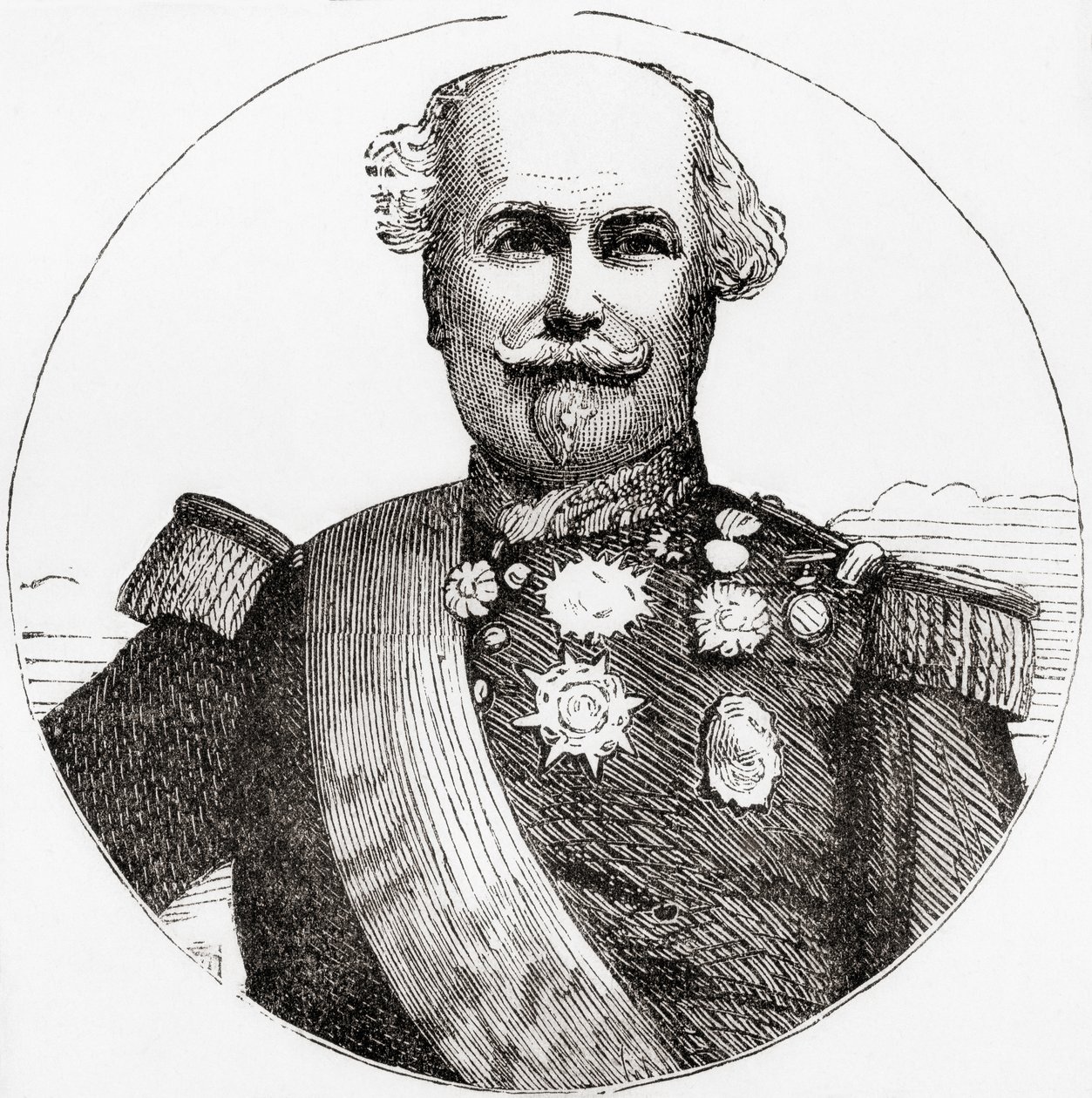 Nicolas Charles Oudinot, aus Ward und Locks Illustrierter Geschichte der Welt, veröffentlicht ca. 1882 von English School