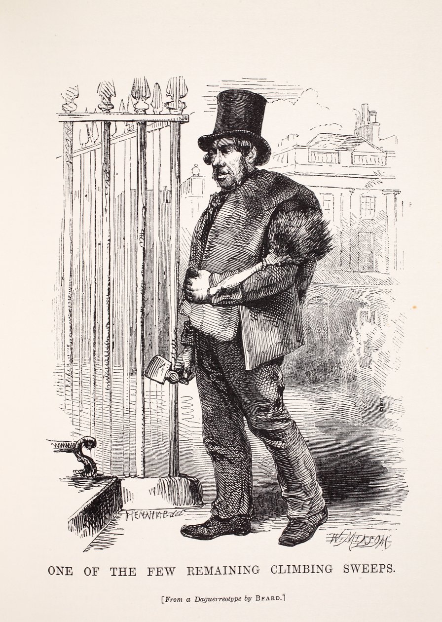 Einer der wenigen verbleibenden Schornsteinfeger, nach dem Daguerreotypie von Richard Beard, Illustration aus London Labour and London Poor von Henry Mayhew, veröffentlicht 1862 von English School