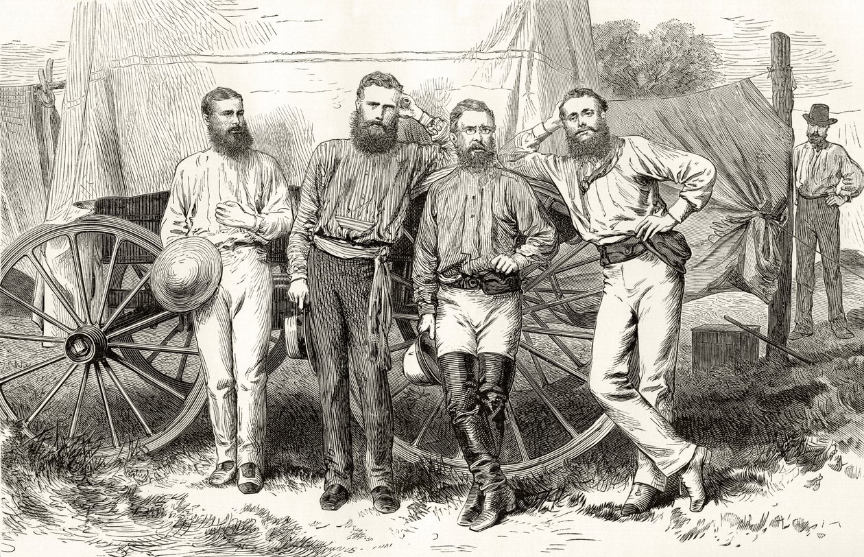 Überland-Telegraphen-Party, ca. 1872, aus 