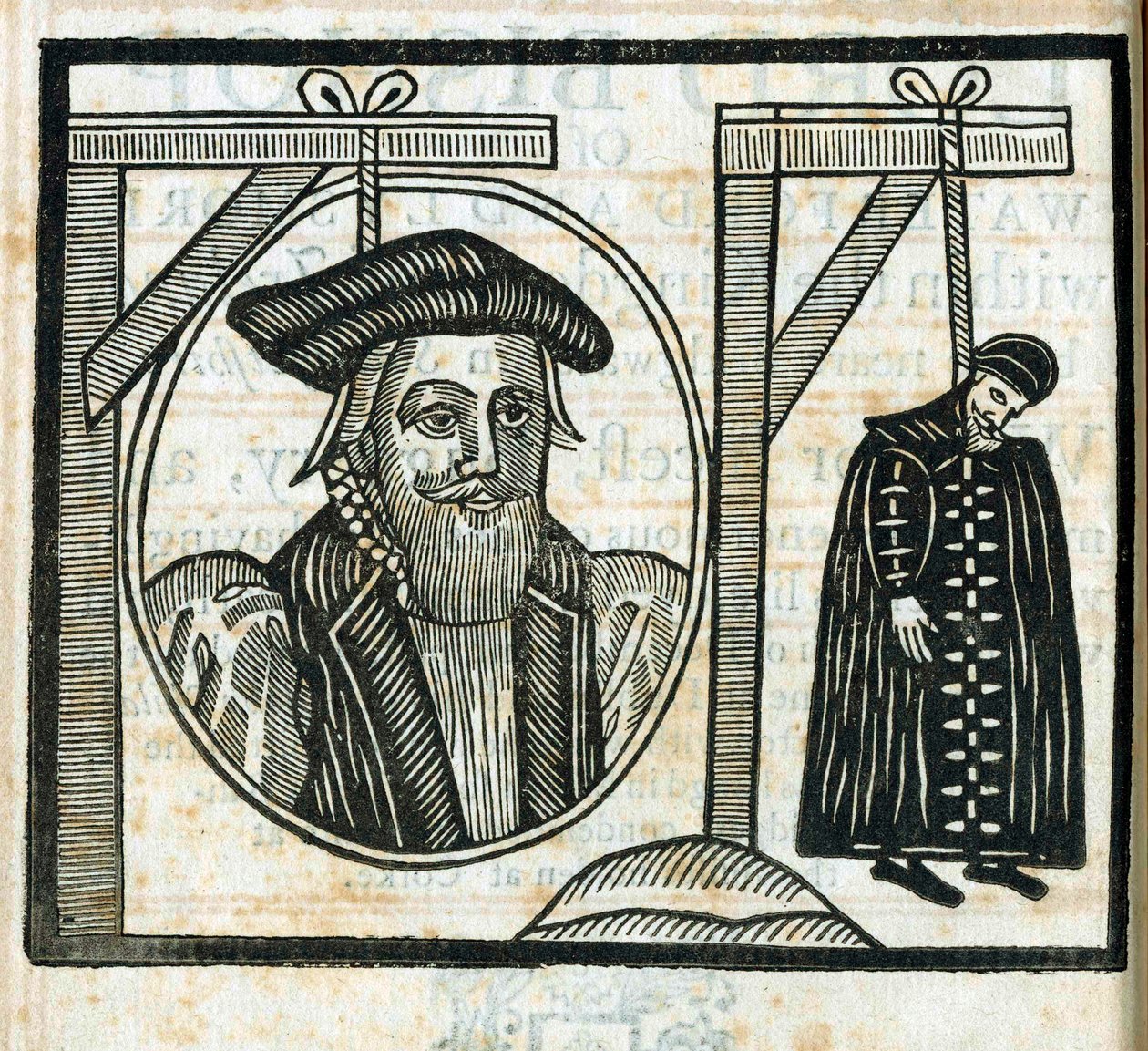 Pamphlet zur Ankündigung der Hinrichtung von John Atherton und seinem Liebhaber John Childe wegen Sodomie von English School
