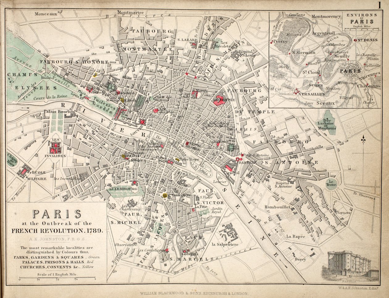 Paris beim Ausbruch der Französischen Revolution 1789 von English School