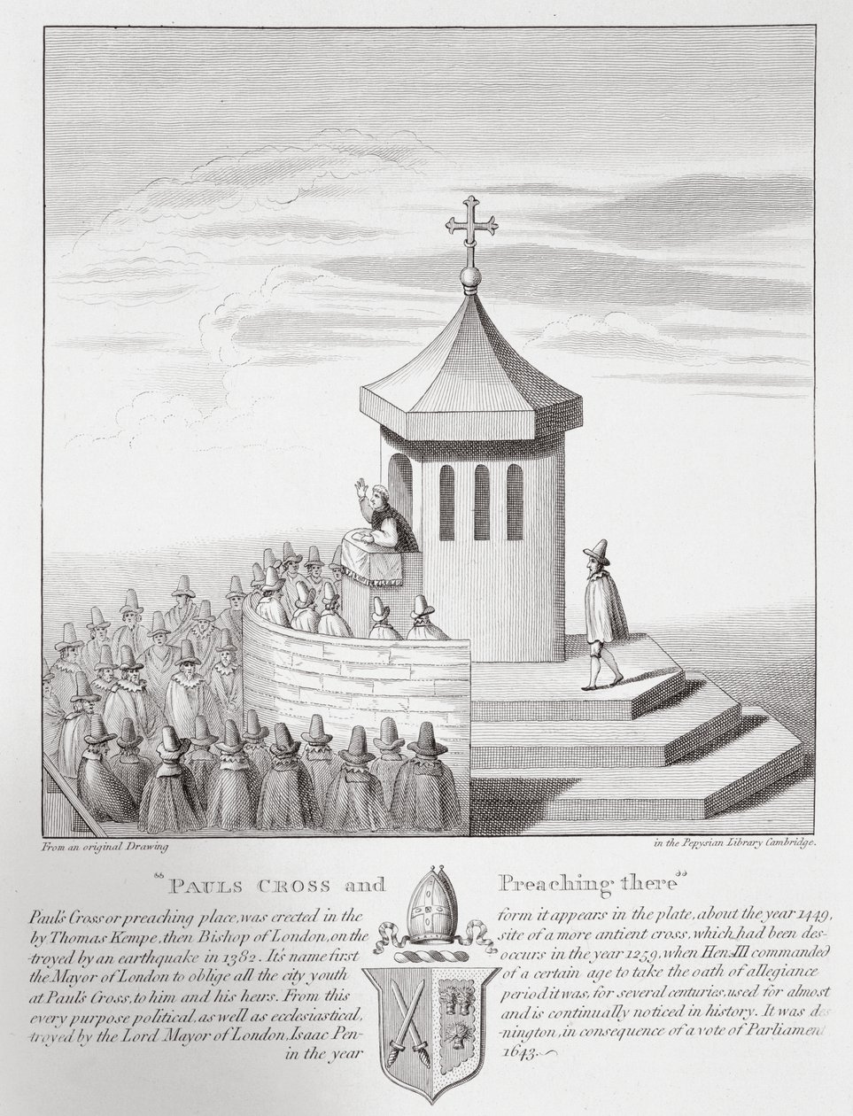Pauls Kreuz und Predigt dort, 1809 von English School