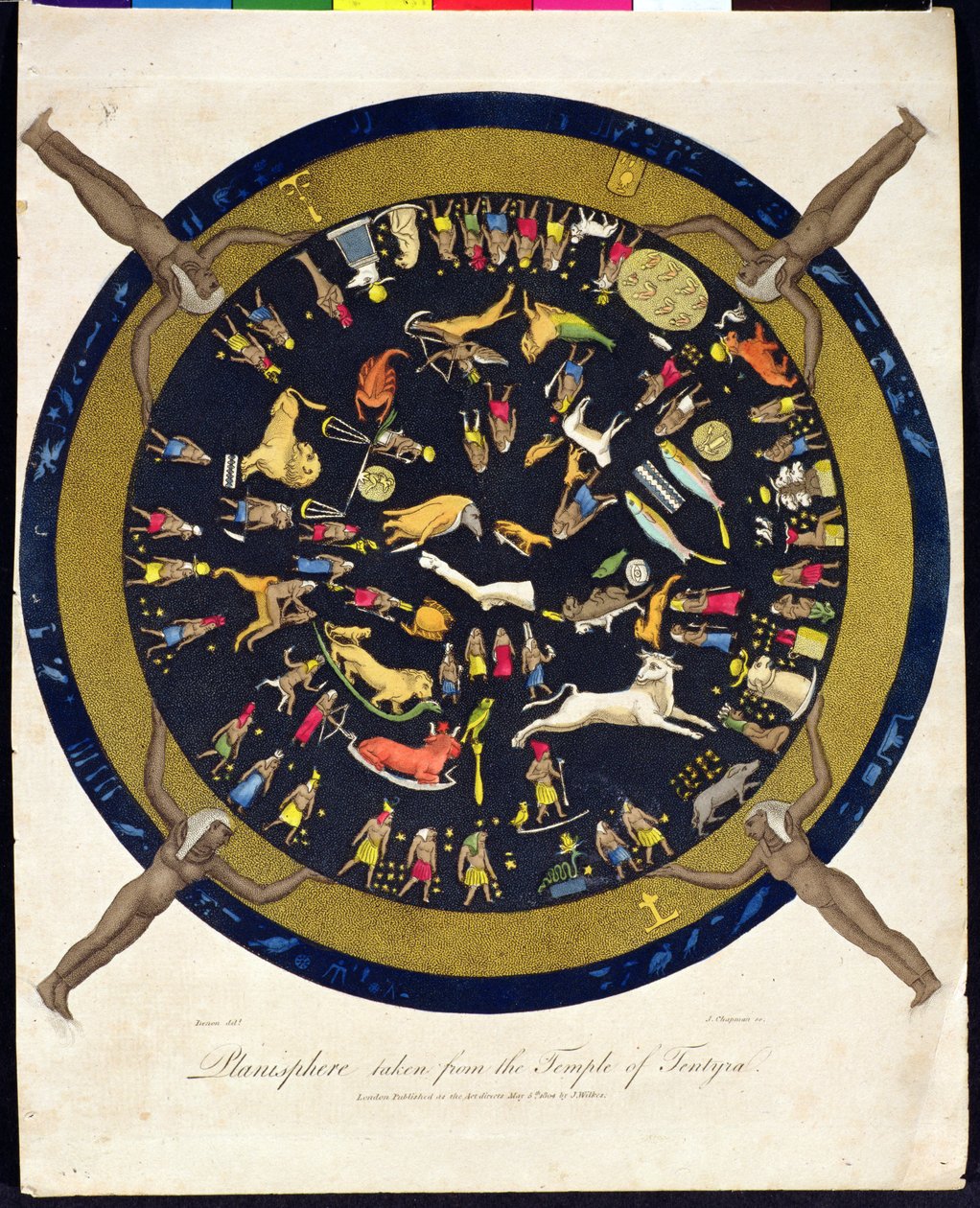 Planisphäre aus dem Tempel von Tentyra, graviert von J. Chapman, veröffentlicht von J. Wilkes 1804 von English School