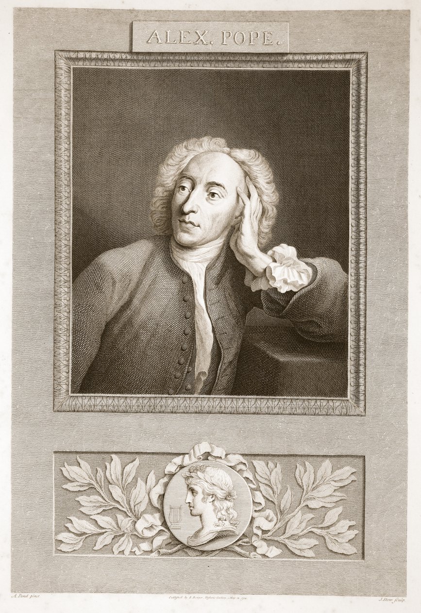 Porträt von Alexander Pope, Illustration aus David Humes The History of England, veröffentlicht von R. Bowyer, London, 1812 von English School